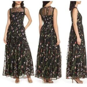 Morgan & Co Floral Embroidered Sleeveless Dress Size 1 Juniors New with Tag